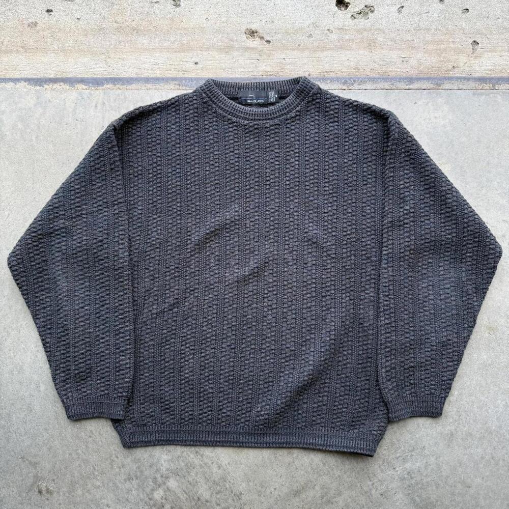 Vintage Dark grey knit sweater Bill Blass womens size small heavy material